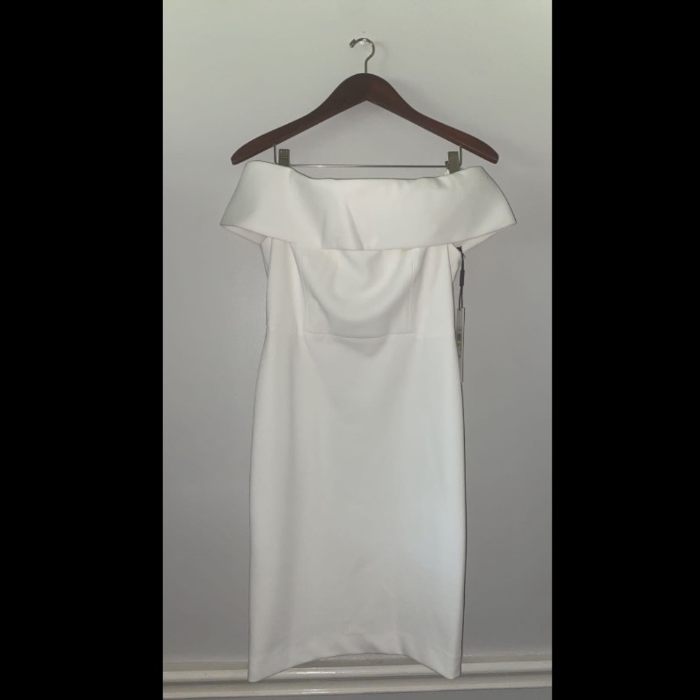 Calvin Klein Women's Petite Off The Shoulder Dress